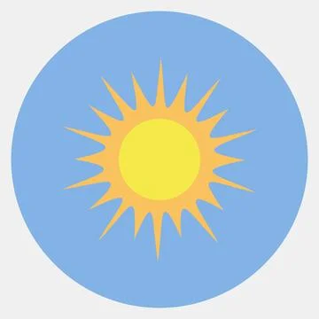 Icon sunny. Weather elements symbol. Icons in color mate style. Good for pr.. イラスト素材