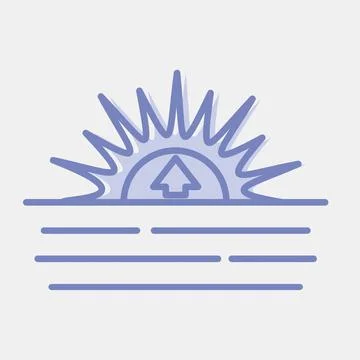 Icon sunrise. Weather elements symbol. Icons in two tone style. Good for pr.. イラスト素材