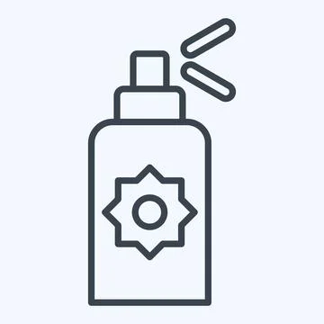 Icon Sunscreen Spray. related to Spf and Sun symbol. line style. design edi.. Stock Illustration