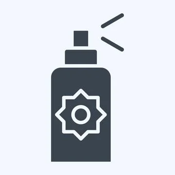 Icon Sunscreen Spray. related to Spf and Sun symbol. glyph style. design ed.. Stock Illustration