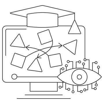 Icon of supervised learning in artificial intelligence Stock Illustration