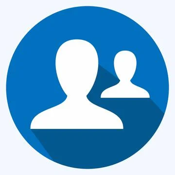 Icon Supervisor Account - Long Shadow Style - Simple illustration,Editable st Stock-Illustration