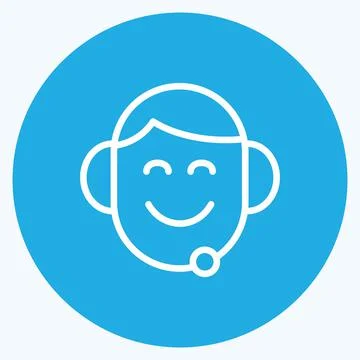 Icon Support. suitable for Feedback symbol. Blue Eyes Style. simple design ed Stock Illustration