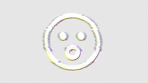 Icon surprise is distorted. Glitch. Noise, chromatic aberration, geometric Stock Footage 304799643