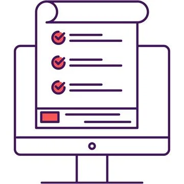 Icon survey information, vector data document form Stock Illustration