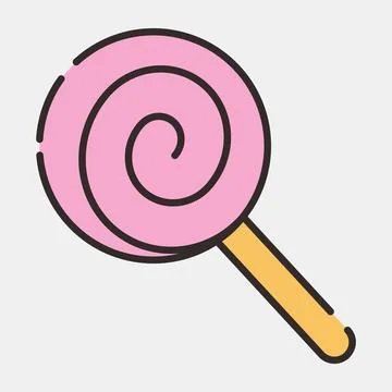 Icon sweets. Illustration of halloween elements. Icon in filled line style. Stock Illustration