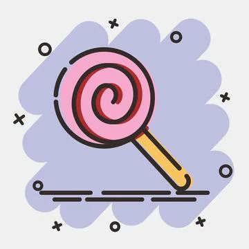 Icon sweets. Illustration of halloween elements. Icon in comic style. Stock Illustration