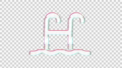 Icon swimming pool is distorted. Glitch. Noise, chromatic aberration, geometric Stock Illustration