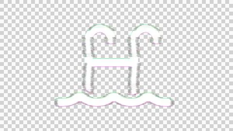 Icon swimming pool is distorted. Glitch. Noise, chromatic aberration, geometric Stock Illustration