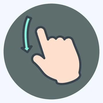 Icon Swipe Down - Color Mate Style - Simple illustration,Editable stroke Stock Illustration