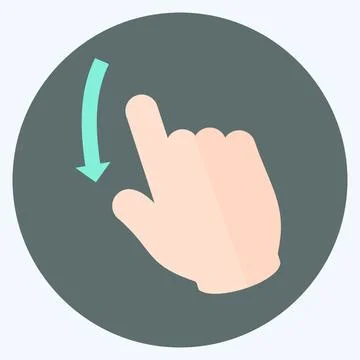 Icon Swipe Down - Flat Style - Simple illustration,Editable stroke Stock Illustration