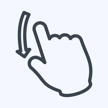 Icon Swipe Down - Line Style - Simple illustration,Editable stroke Stock Illustration