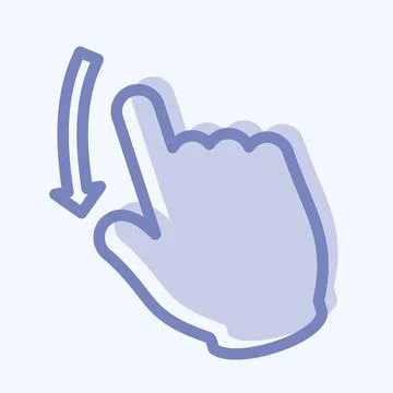 Icon Swipe Down - Two Tone Style - Simple illustration,Editable stroke Stock Illustration