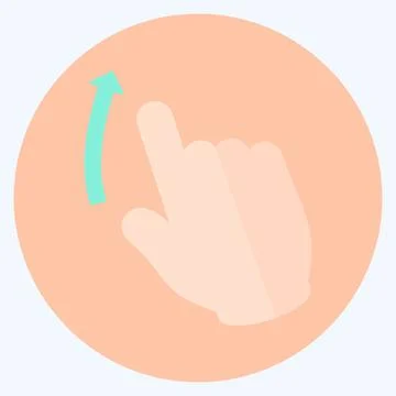 Icon Swipe Up - Flat Style - Simple illustration,Editable stroke Illustrazione stock