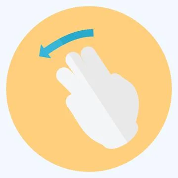 Icon Swipe Left - Flat Style - Simple illustration,Editable stroke Illustrazione stock