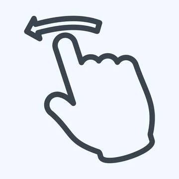 Icon Swipe Left - Line Style - Simple illustration,Editable stroke Illustrazione stock