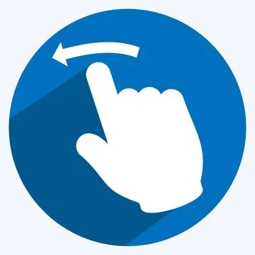 Icon Swipe Left - Long Shadow Style - Simple illustration,Editable stroke Illustrazione stock