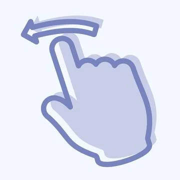 Icon Swipe Left - Two Tone Style - Simple illustration,Editable stroke Stock Illustration
