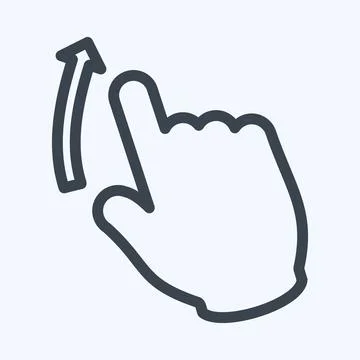 Icon Swipe Up - Line Style - Simple illustration,Editable stroke Illustrazione stock