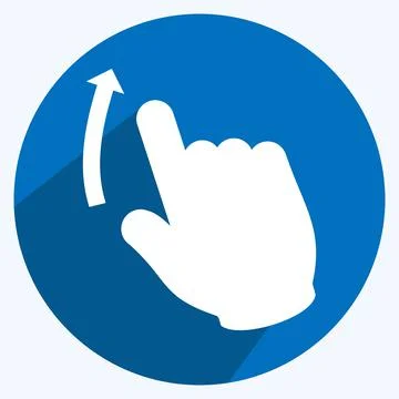 Icon Swipe Up - Long Shadow Style - Simple illustration,Editable stroke Illustrazione stock