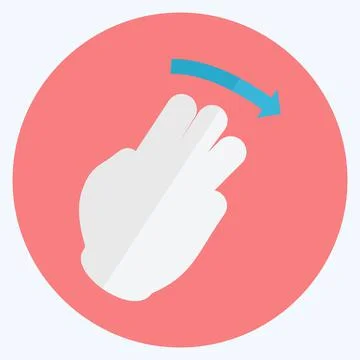 Icon Swipe Right - Flat Style - Simple illustration,Editable stroke 스톡 일러스트