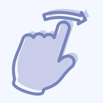 Icon Swipe Right - Two Tone Style - Simple illustration,Editable stroke Stock Illustration