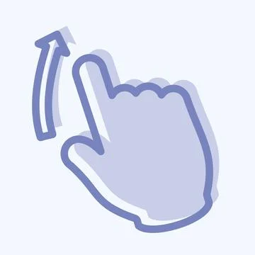 Icon Swipe Up - Two Tone Style - Simple illustration,Editable stroke Illustrazione stock