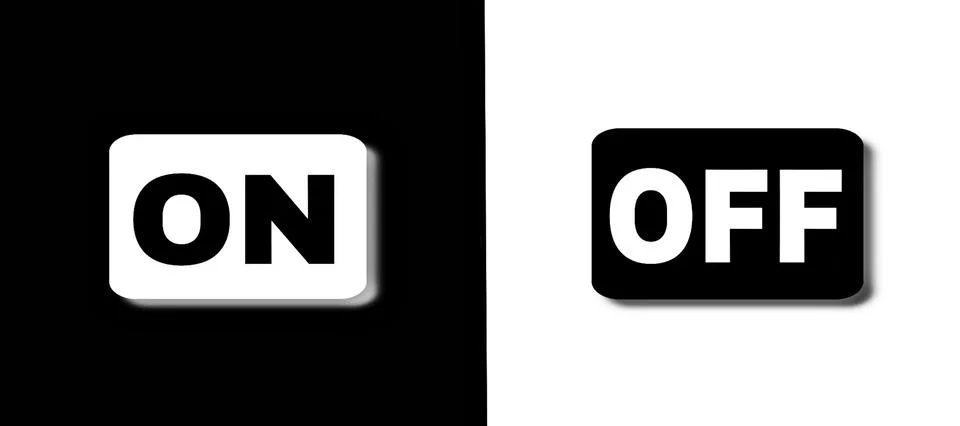 On off icon. Switch button sign. Black and white color Stock Illustration