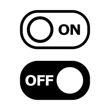On off icon. Switch button. Vector illustration for app and web Illustrazione stock