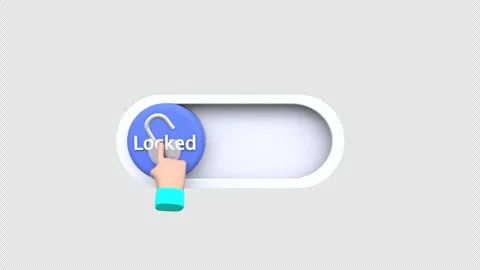 On Off Icon switch slide lock buttons toggle concept 3d loop animation vide.. Stock Footage 303142952