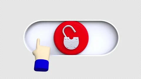 On Off Icon switch slide lock buttons toggle concept 3d loop animation vide.. 動画素材 303144198