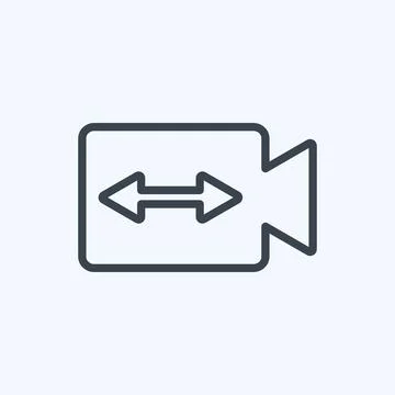 Icon Switch Video. suitable for Photo Editing symbol. line style. simple desi Illustrazione stock
