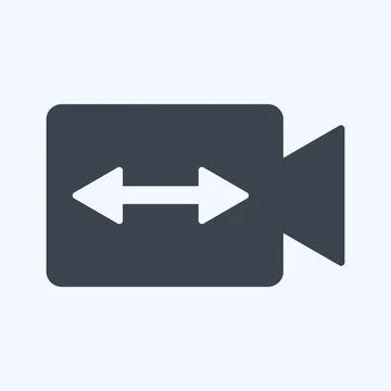 Icon Switch Video. suitable for Photo Editing symbol. glyph style. simple des Stock Illustration