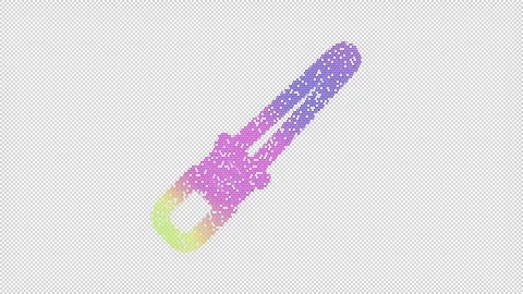 Icon sword laser is made up of LED square shapes that shimmer and flicker. There Stock Footage 300760097