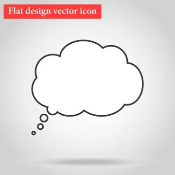 Icon symbol cloud mystey. flat design describes the thoughts of Stock Illustration