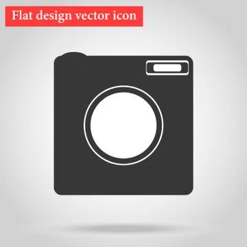Icon symbol of the flat design of the camera for the photographe Stock Illustration