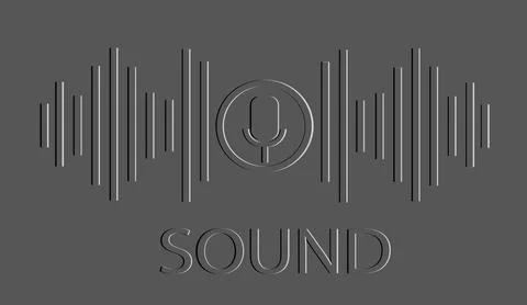 An icon symbol microphone button audio wave music sound vector illustration Illustrazione stock