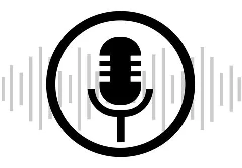 An icon symbol microphone button audio wave music sound vector illustration Stock Illustration