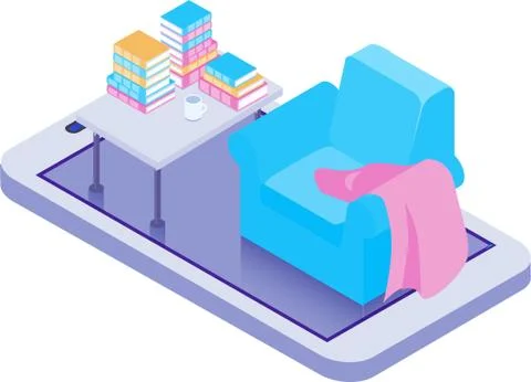 Icon symbol of study room, mobile phone illustration Ilustración de archivo
