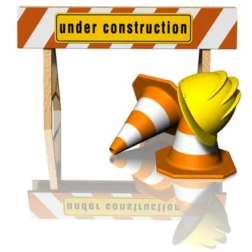 Icon. Symbol. Under Construction. 3D illustration 스톡 일러스트