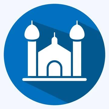 Icon Synagogue. suitable for education symbol. long shadow style. simple desi Stock Illustration