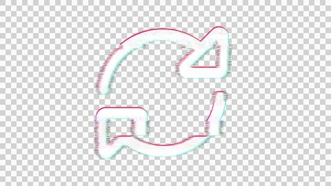 Icon sync  is distorted. Glitch. Noise, chromatic aberration, geometric Stock Illustration