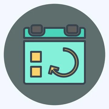 Icon Sync Event. suitable for User Interface symbol. color mate style. simple Stock Illustration
