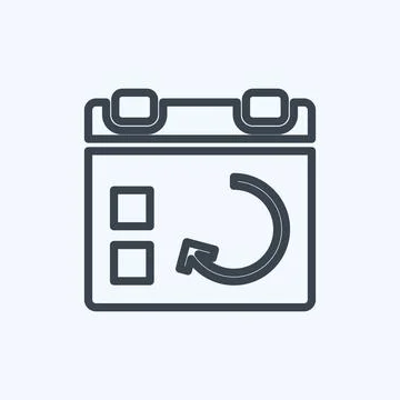 Icon Sync Event. suitable for User Interface symbol. line style. simple desig 库存插图