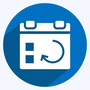Icon Sync Event. suitable for User Interface symbol. long shadow style. simpl Stock Illustration