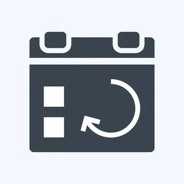 Icon Sync Event. suitable for User Interface symbol. glyph style. simple desi 库存插图