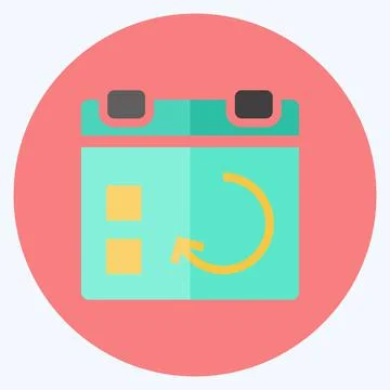 Icon Sync Event. suitable for User Interface symbol. flat style. simple desig Stock Illustration