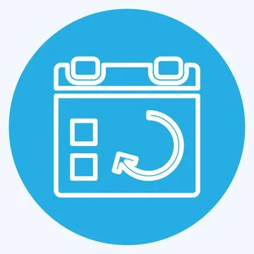 Icon Sync Event. suitable for User Interface symbol. blue eyes style. simple  Stock Illustration