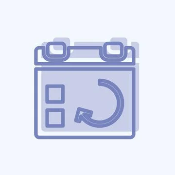 Icon Sync Event. suitable for User Interface symbol. two tone style. simple d 스톡 일러스트