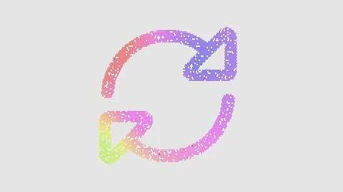 Icon sync  is made up of LED square shapes that shimmer and flicker. There are Stock Footage 295589393